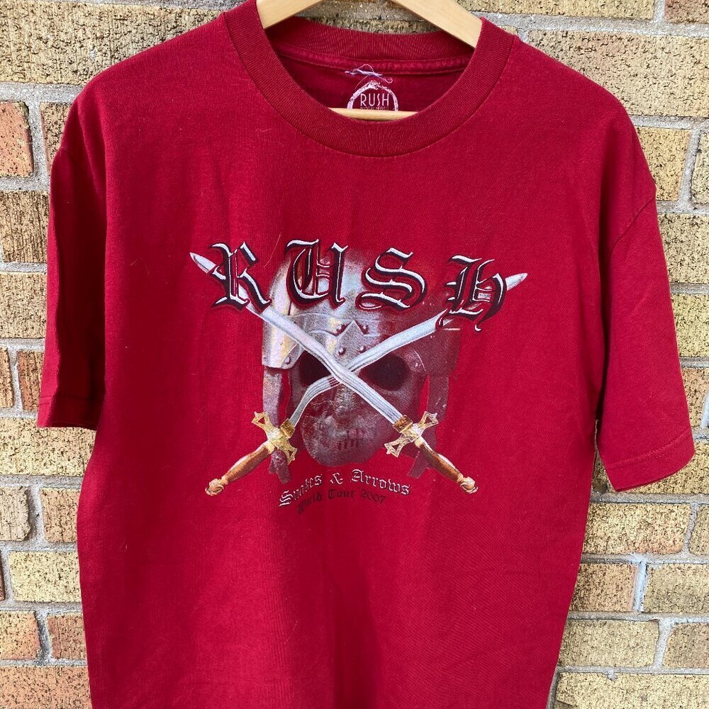 2007 Rush Snakes and Arrows Band T Shirt Large Red
